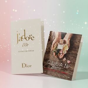 Sephora Dior & Clean Reserve Perfume Sample Set with Gold and Brown Accents Mini